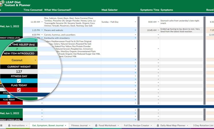 LEAP Diet App Eat Symptom Bowel Journal